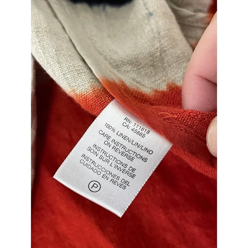 Michael Kors Womens Blazer Suit Jacket Size 8 Multicolor Tie Dye 100% Linen